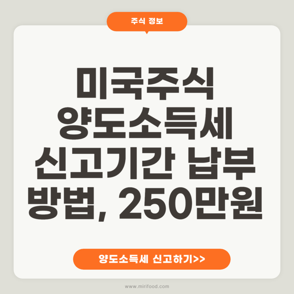 미국주식 양도소득세