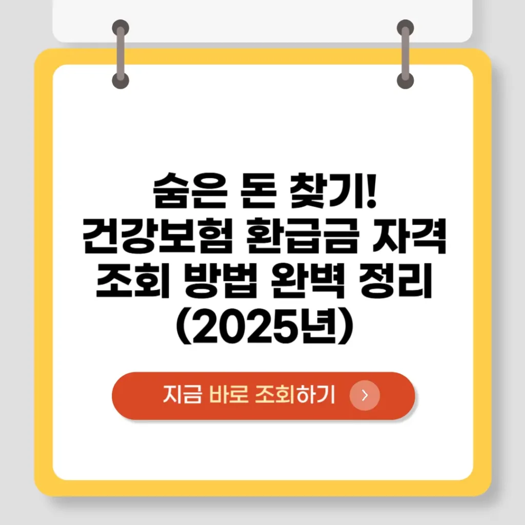 건강보험 환급금 자격 조회